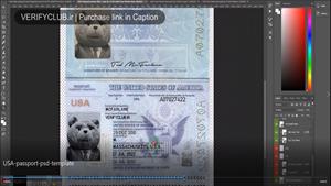 USA Passport Photoshop Template ⭐️ Editable PSD for Film & D
