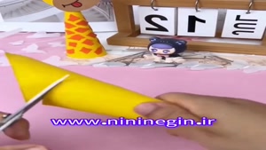 کاردستی زرافه با کاغذ رنگی