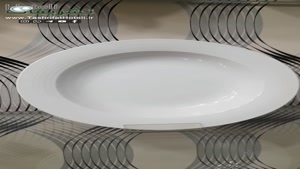 بشقاب گود بزرگ چینی زرین سفید مخصوص مراسم های خاص