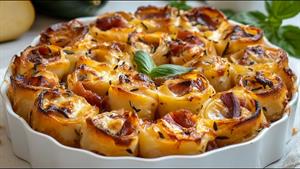 طرز تهیه رول بادمجون با خمیر پفکی