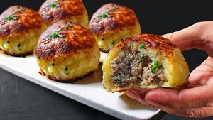 طرز تهیه توپک سیب زمینی شکم پر با گوشت