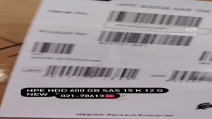هارد ریتیل سرور جی ۱۰ : Hpe hdd 600 gb 15 k 12 g 