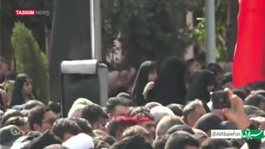 اقامه نماز بر پیکر مطهر شهید حاجی‌زاده