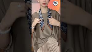 آموزش بستن دستمال گردن _ دستمال گردن زنانه به شکل گیس بافت
