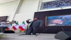 آواز خوانی حسام الدین سراج در مراسم تشییع استاد فرشچیان