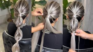 آموزش دم اسبی بافته شده برای موهای بلند