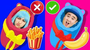 ماجراهای تیگی بو - کودک انتخاب می‌کند： خوشمزه🍌 یا 🍔 بدمزه؟
