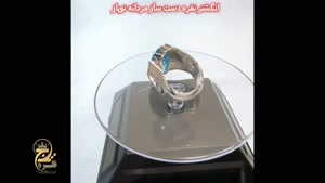 انگشتر نقره دست ساز مردانه توپاز