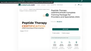 Peptide Therapy CERTIFICATION Complete Training Package for 