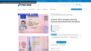 Austria 2013-present driving license download PSD template