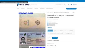 Burundian passport download PSD template