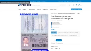 Dominicana passport download PSD template