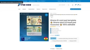Ghana ID card psd template ⭐️ Ghana atoro ID kaad psd nsusuw