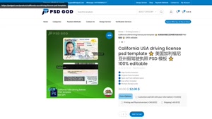 California USA driving license psd template ⭐️ 美国加利福尼亚州假驾驶执照
