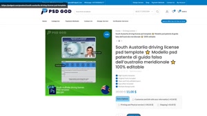 South Austarlia driving license psd template ⭐️ Modello psd 