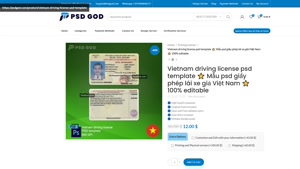 Vietnam driving license psd template ⭐️ Mẫu psd giấy phép lá