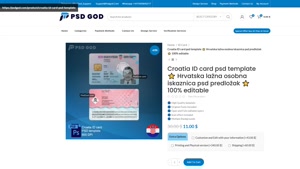 Croatia ID card psd template ⭐️ Hrvatska lažna osobna iskazn