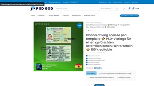 Ghana driving license psd template ⭐️ PSD-Vorlage für einen 