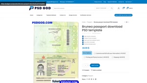 Brunea passport download PSD template