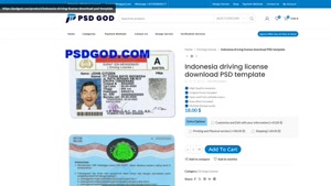 Indonesia driving license download PSD template