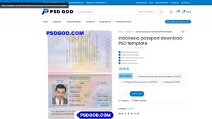 Indonesia passport download PSD template
