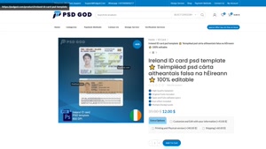 Ireland ID card psd template ⭐️ Teimpléad psd cárta aitheant