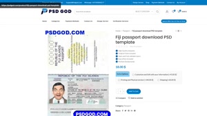 Fiji passport download PSD template