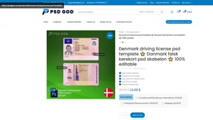 Denmark driving license psd template ⭐️ Danmark falsk køreko