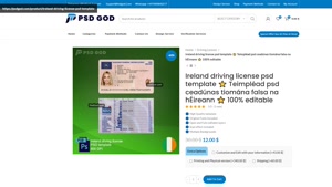 Ireland driving license psd template ⭐️ Teimpléad psd ceadún