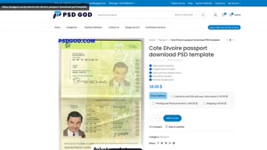 Cote DIvoire passport download PSD template