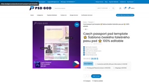 Czech passport psd template ⭐️ Šablona českého falešného pas