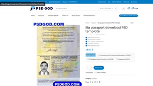 Ilia passport download PSD template