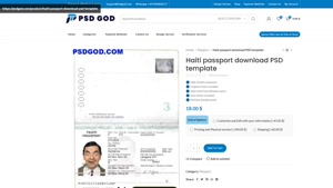 Haiti passport download PSD template