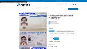 Finland passport download PSD template