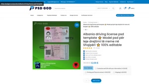 Albania driving license psd template ⭐️ Model psd për leje d