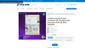Sweden passport psd template ⭐️ Sverige Falsk pass psd mall 