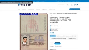 Germany (2005-2017) passport download PSD template
