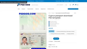 Cyprus passport download PSD template