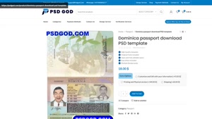 Dominica passport download PSD template
