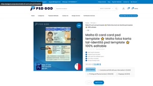 Malta ID card card psd template ⭐️ Malta foloz karta tal-ide
