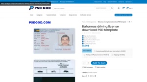 Bahamas driving license download PSD template