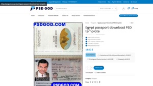 Egypt passport download PSD template
