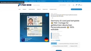 Germany ID card psd template ⭐️ PSD-Vorlage für gefälschten 