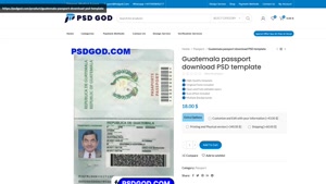 Guatemala passport download PSD template