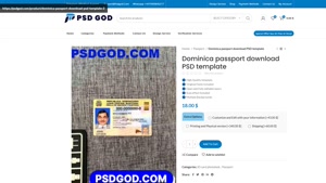 Dominica passport download PSD template