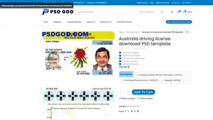 Australia driving license download PSD template