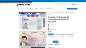 Canada (2010-present) passport download PSD template