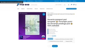 Slovenia passport psd template ⭐️ Ponarejen potni list Slove