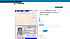 Czechia passport download PSD template