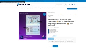 New Zealand passport psd template ⭐️ Niu Sila tusifolau pepe